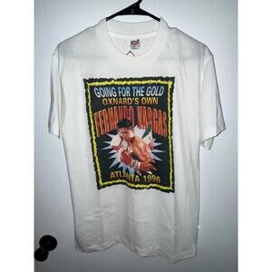 Vintage Fernando Vargas Shirt Going For The Gold Mens M 1996 Boxing Anvil Tag